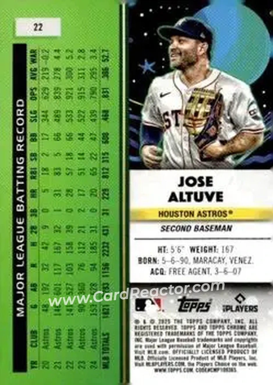 Back of Jose Altuve
