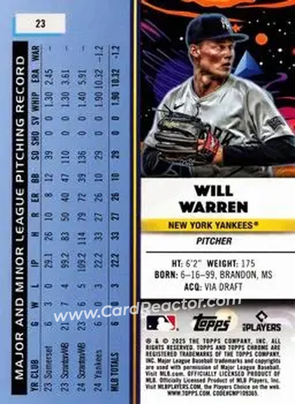 Back of Will Warren
