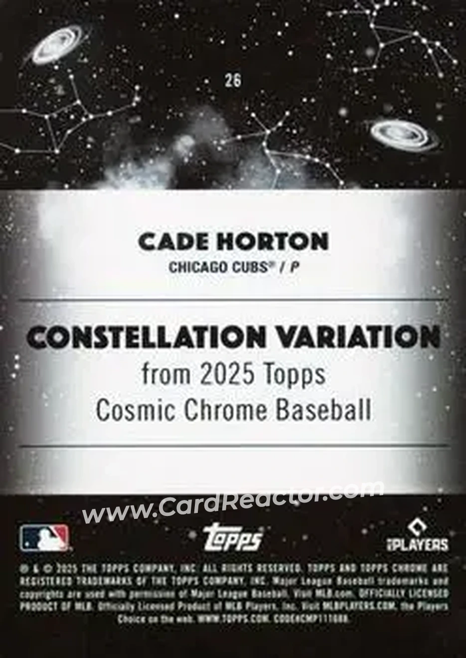 Back of Cade Horton