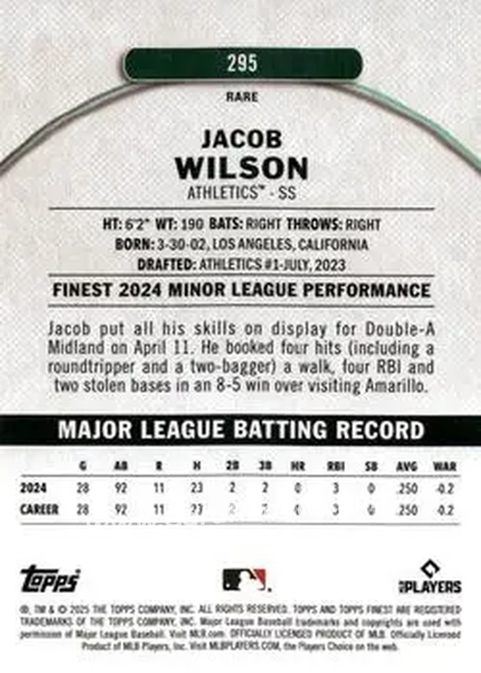 Back of Jacob Wilson