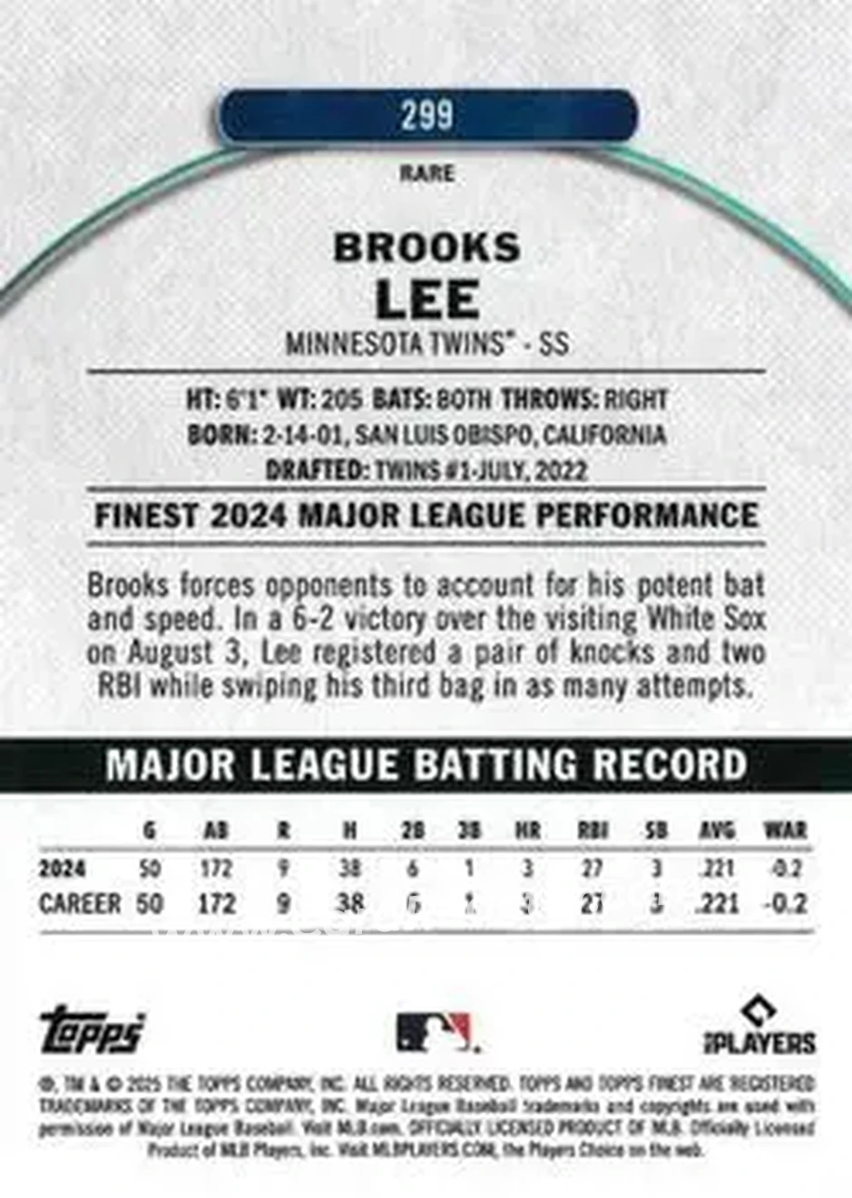 Back of Brooks Lee