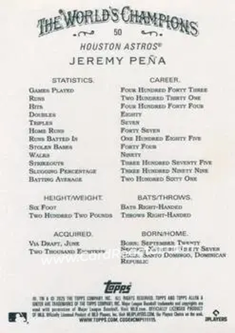 Back of Jeremy Peña
