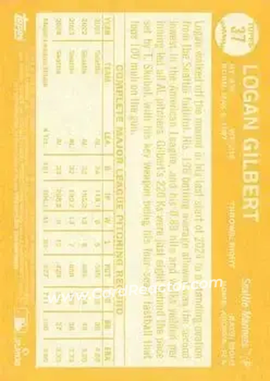 Back of Logan Gilbert