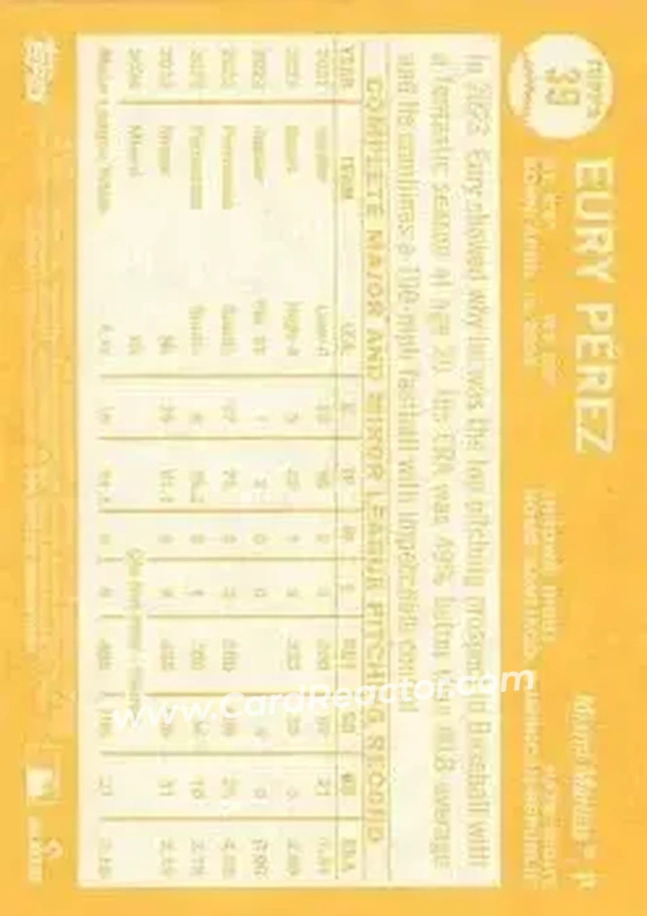 Back of Eury Pérez