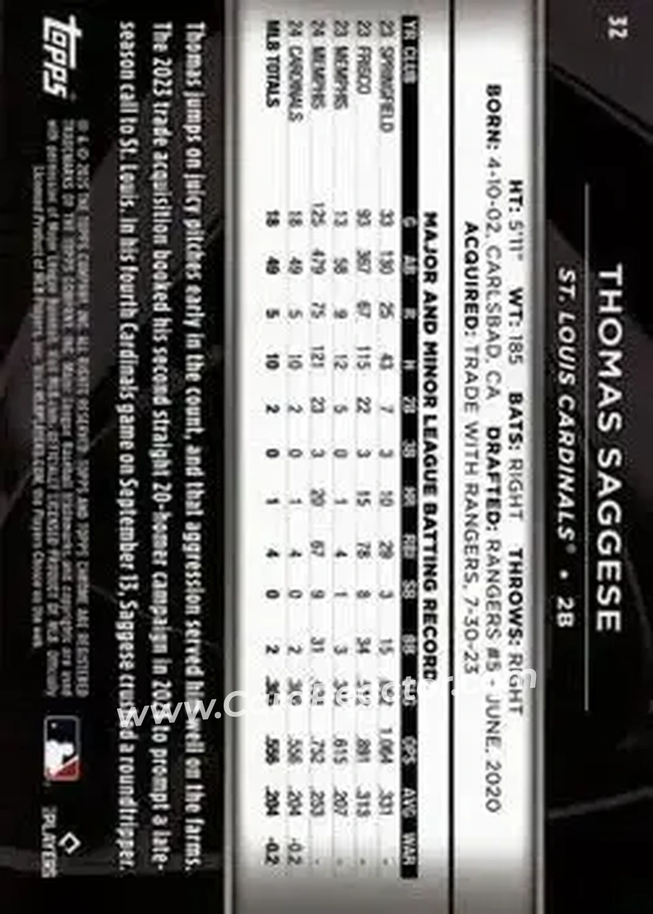 Back of Thomas Saggese