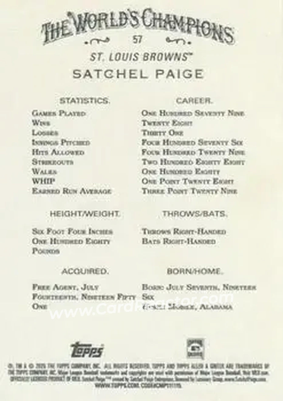 Back of Satchel Paige