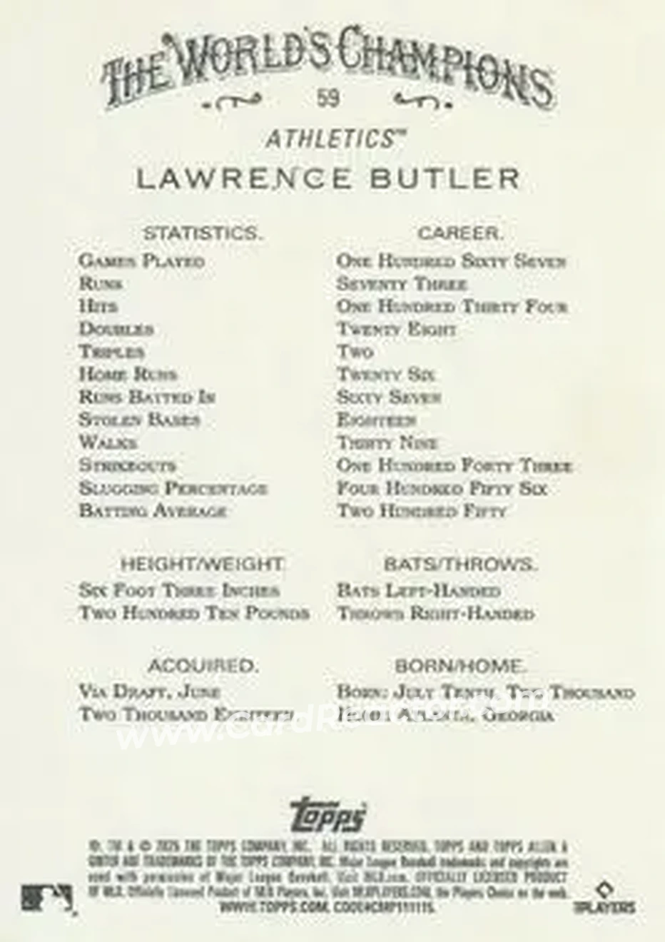 Back of Lawrence Butler