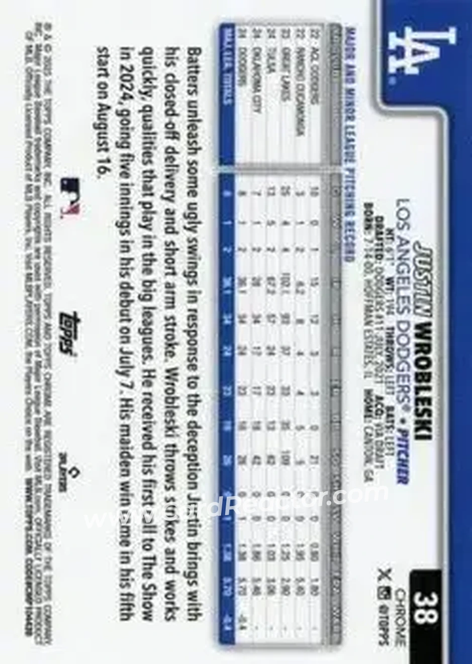 Back of Justin Wrobleski