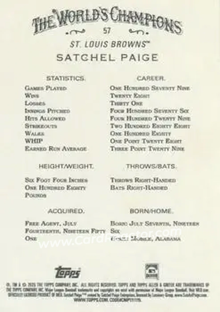 Back of Satchel Paige