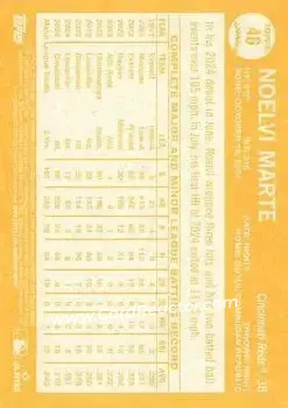 Back of Noelvi Marte
