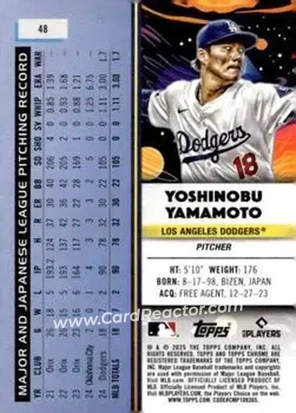 Back of Yoshinobu Yamamoto