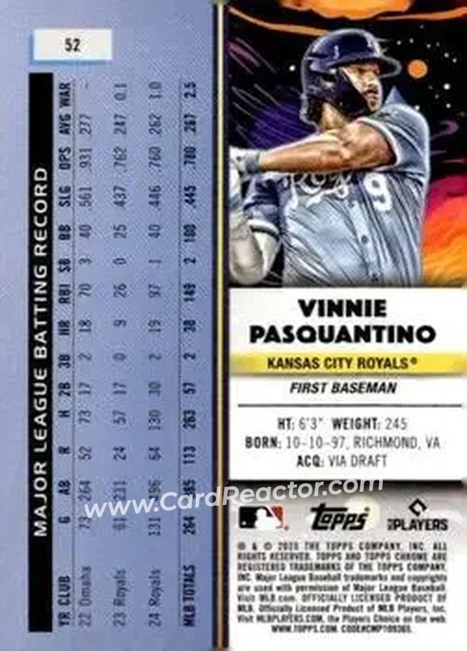 Back of Vinnie Pasquantino