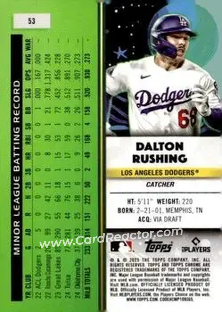 Back of Dalton Rushing