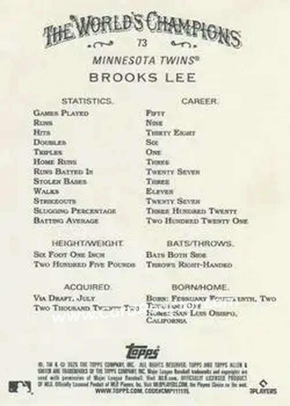 Back of Brooks Lee
