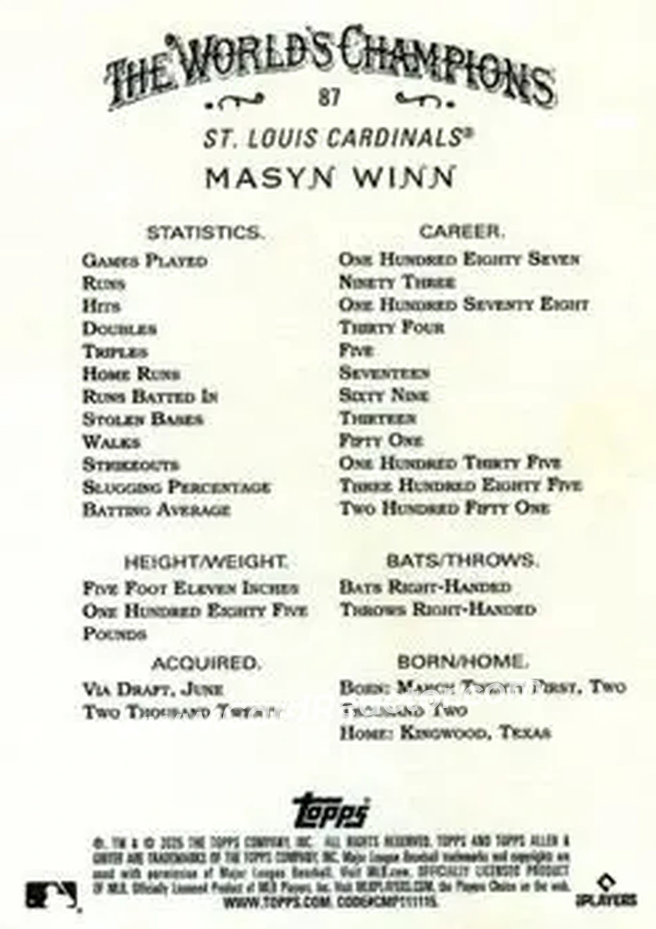 Back of Masyn Winn