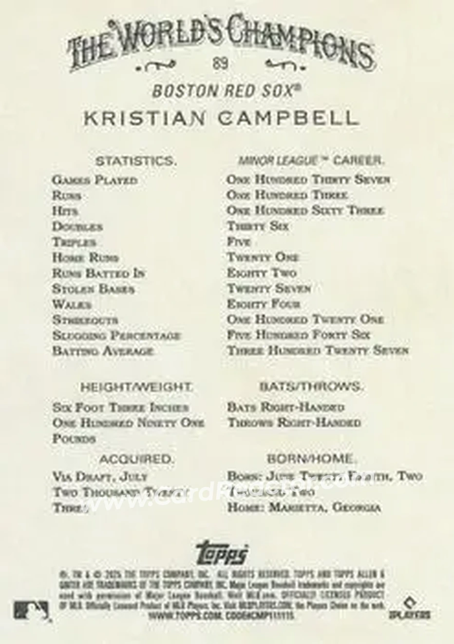 Back of Kristian Campbell