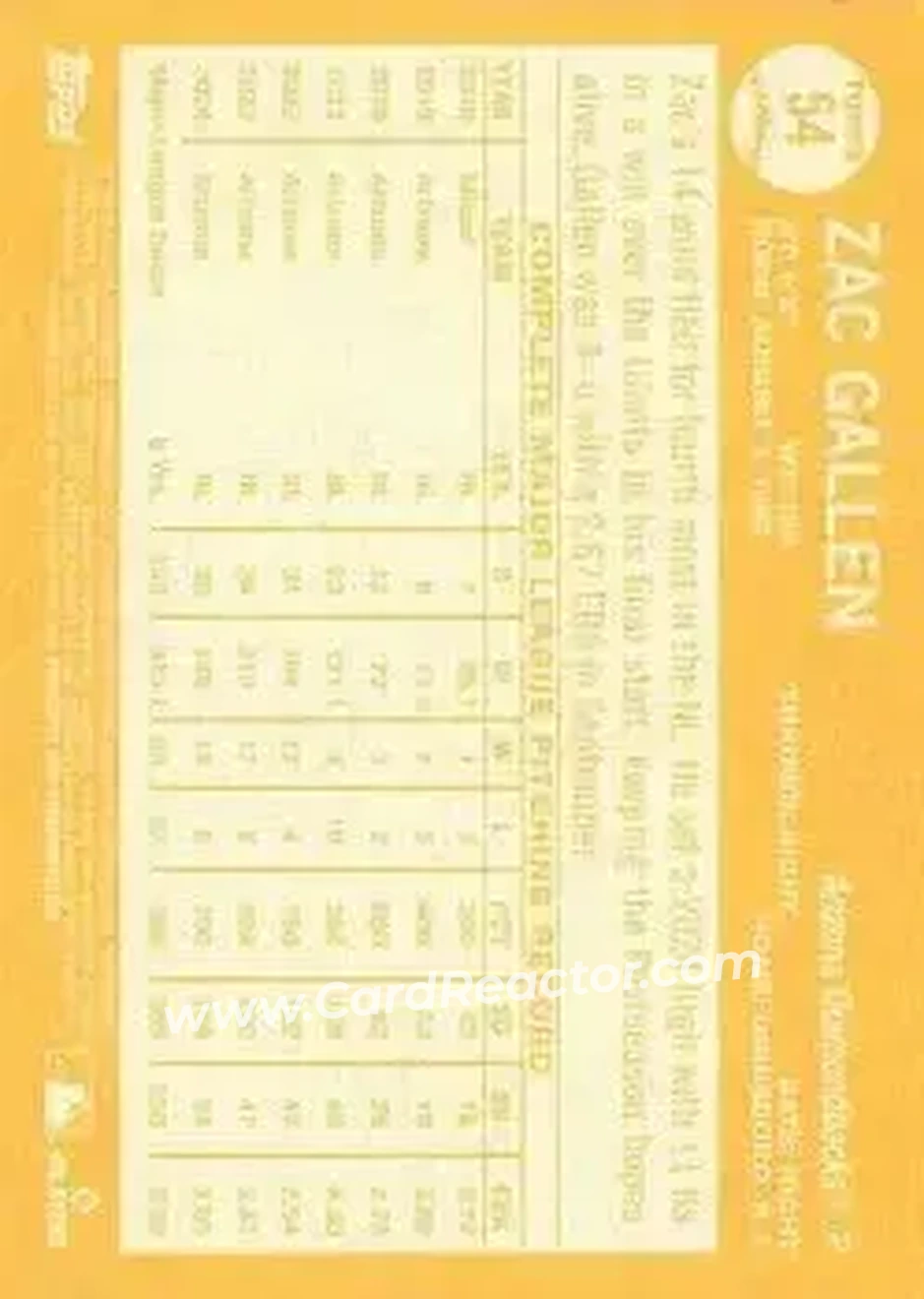 Back of Zac Gallen