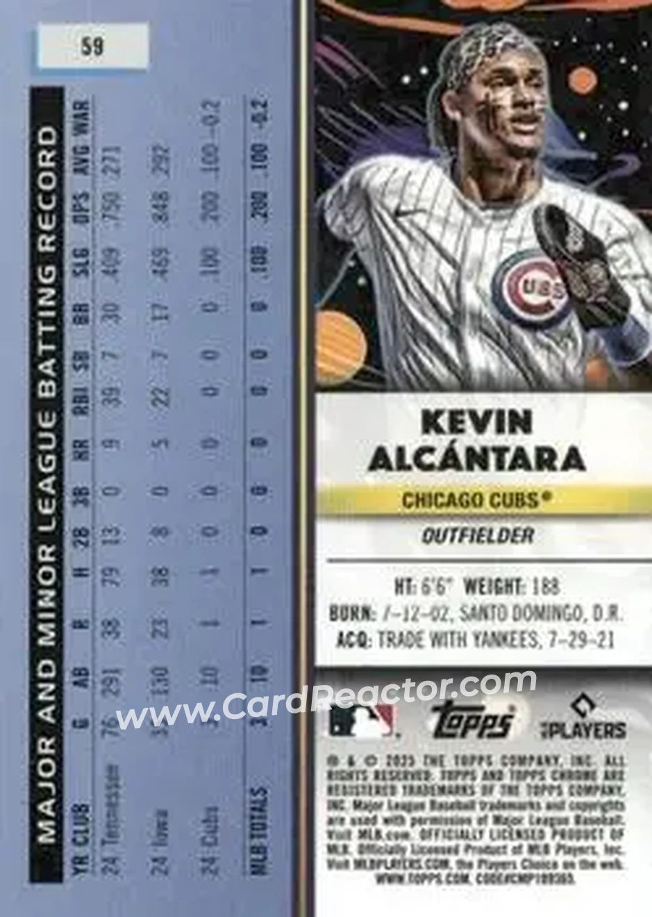 Back of Kevin Alcántara