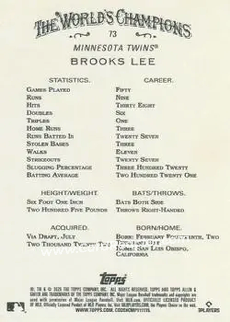 Back of Brooks Lee