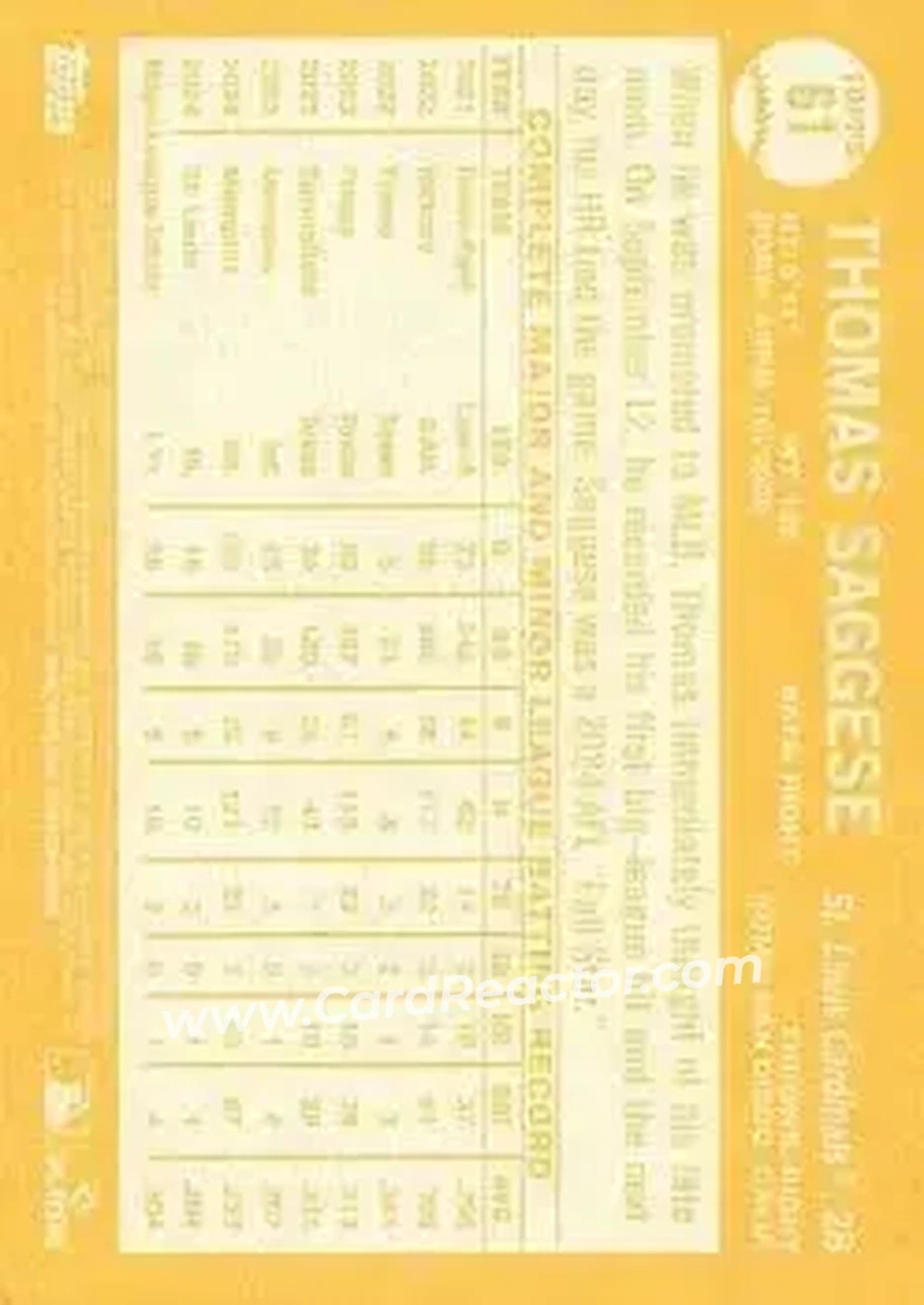 Back of Thomas Saggese