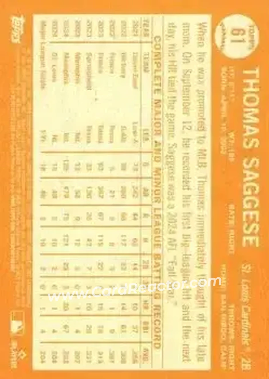 Back of Thomas Saggese