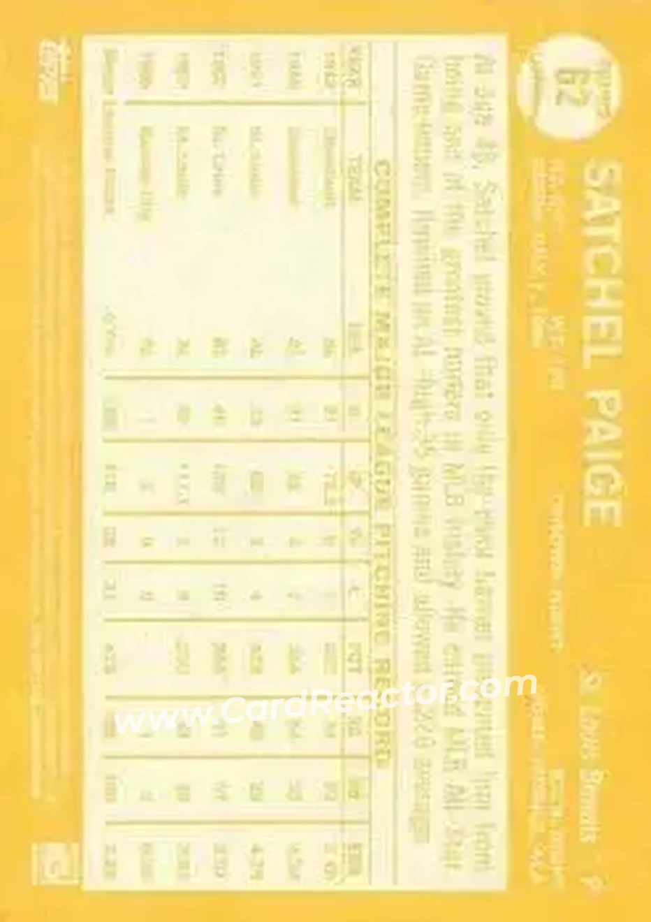 Back of Satchel Paige