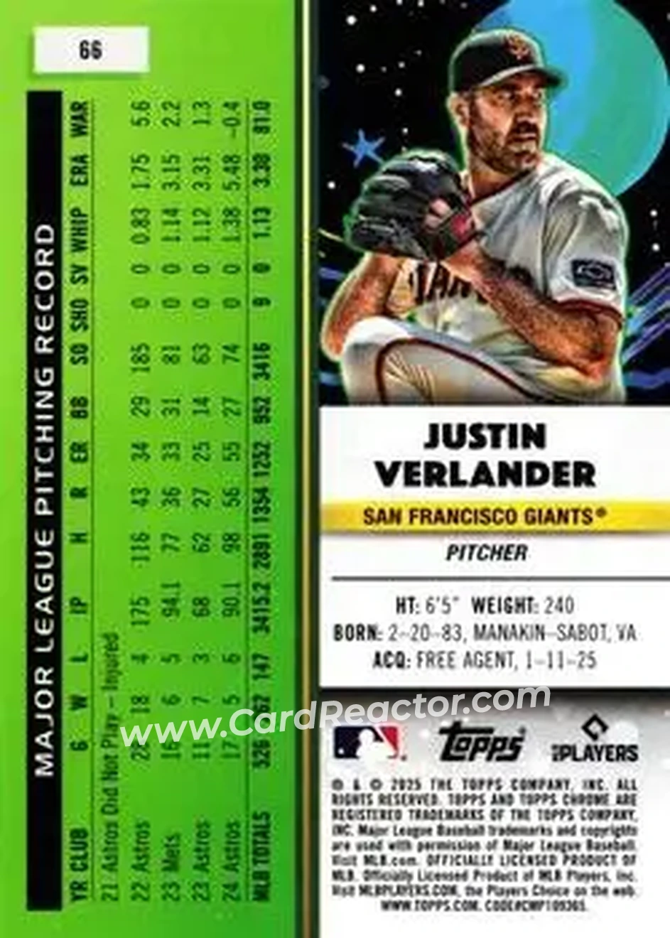Back of Justin Verlander