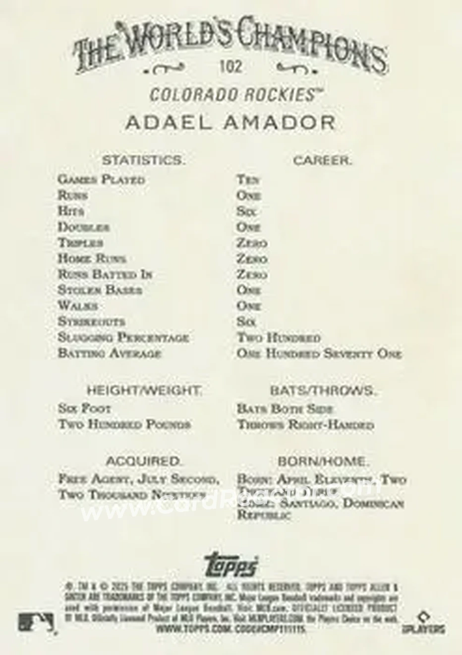 Back of Adael Amador