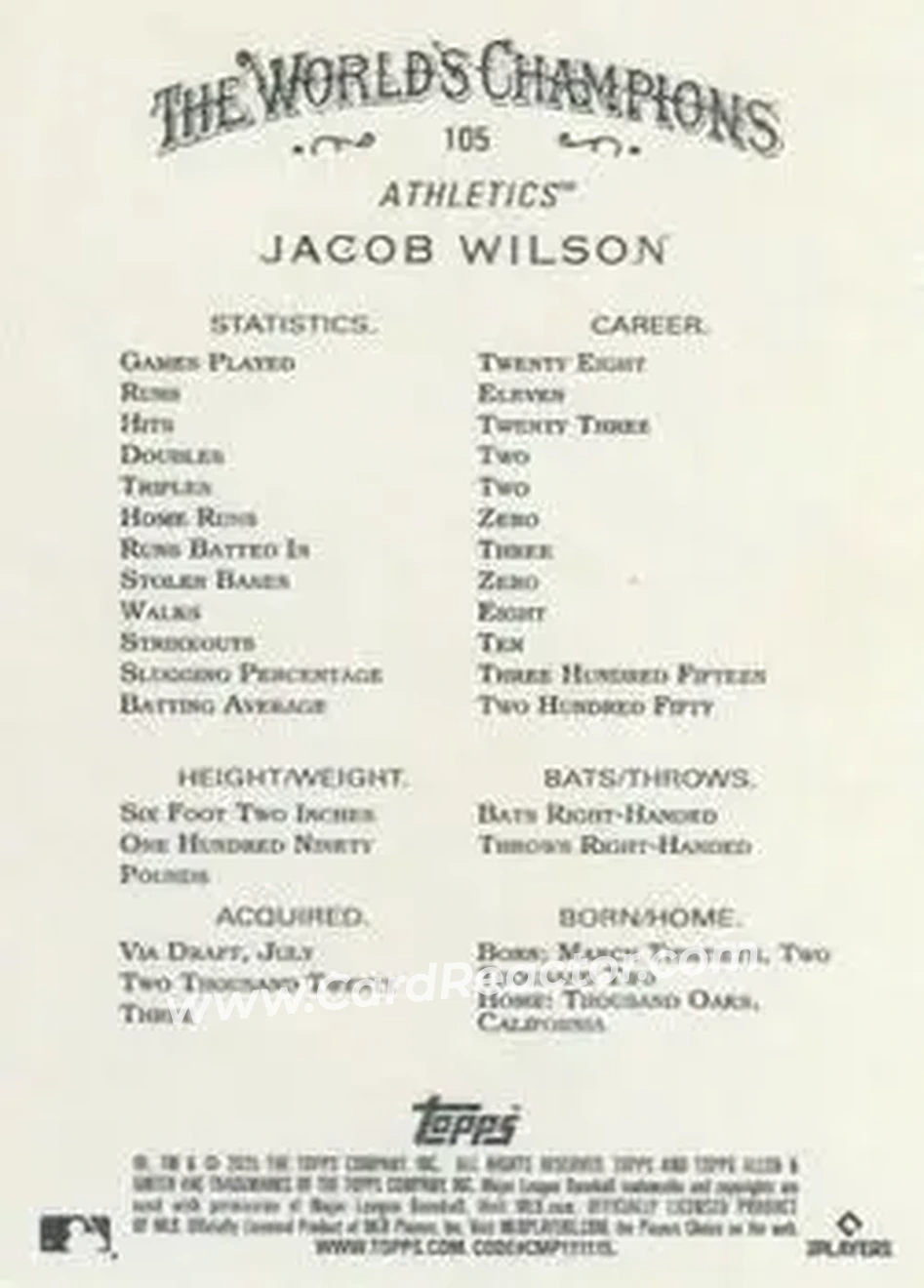 Back of Jacob Wilson