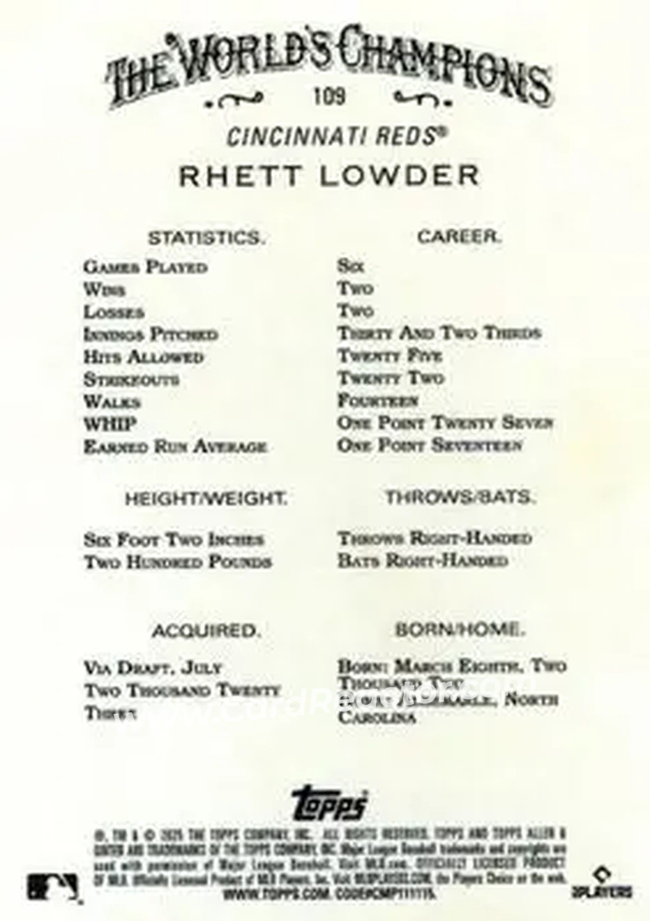 Back of Rhett Lowder