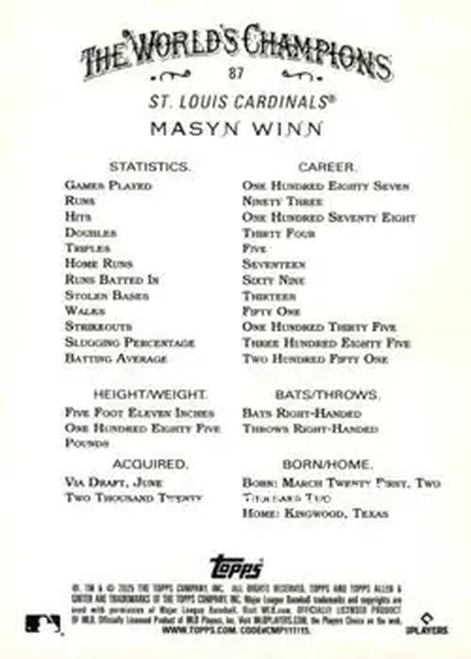 Back of Masyn Winn