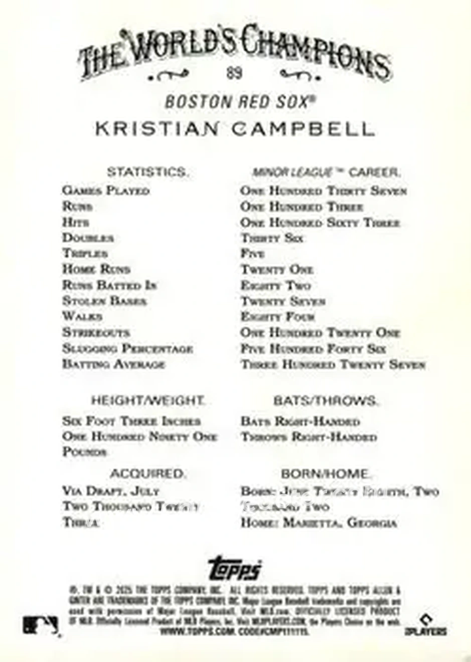 Back of Kristian Campbell