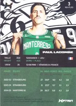 2025-26 Kptain Nanterre 92 #3 - Paul Lacombe - Nanterre 92 - Back
