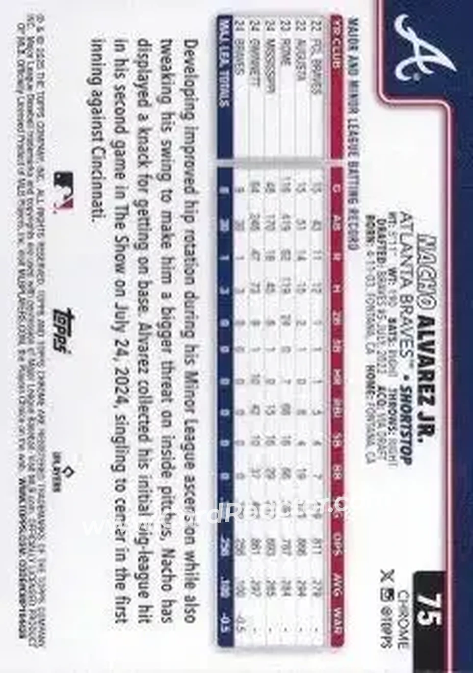 Back of Nacho Alvarez Jr.