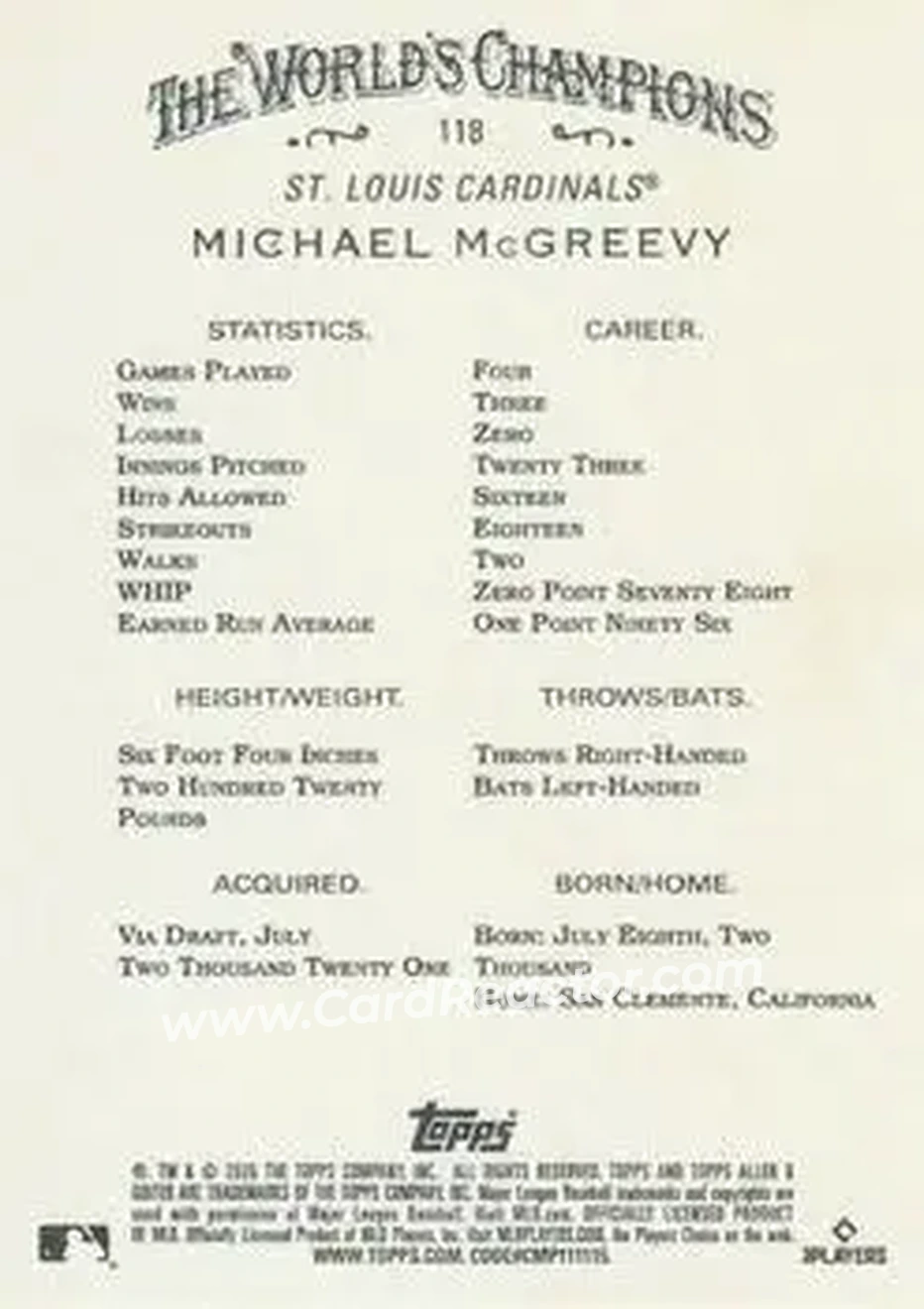 Back of Michael McGreevy