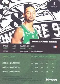 2025-26 Kptain Nanterre 92 #4 - Benjamin Sene - Nanterre 92 - Back 2025-26 Kptain Nanterre 92 #4 - Benjamin Sene - Nanterre 92 - Back
