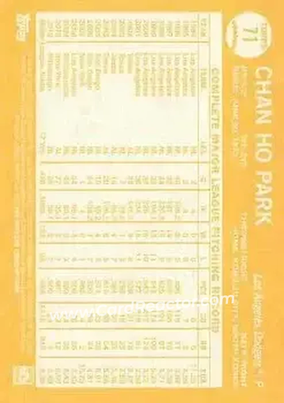 Back of Chan Ho Park