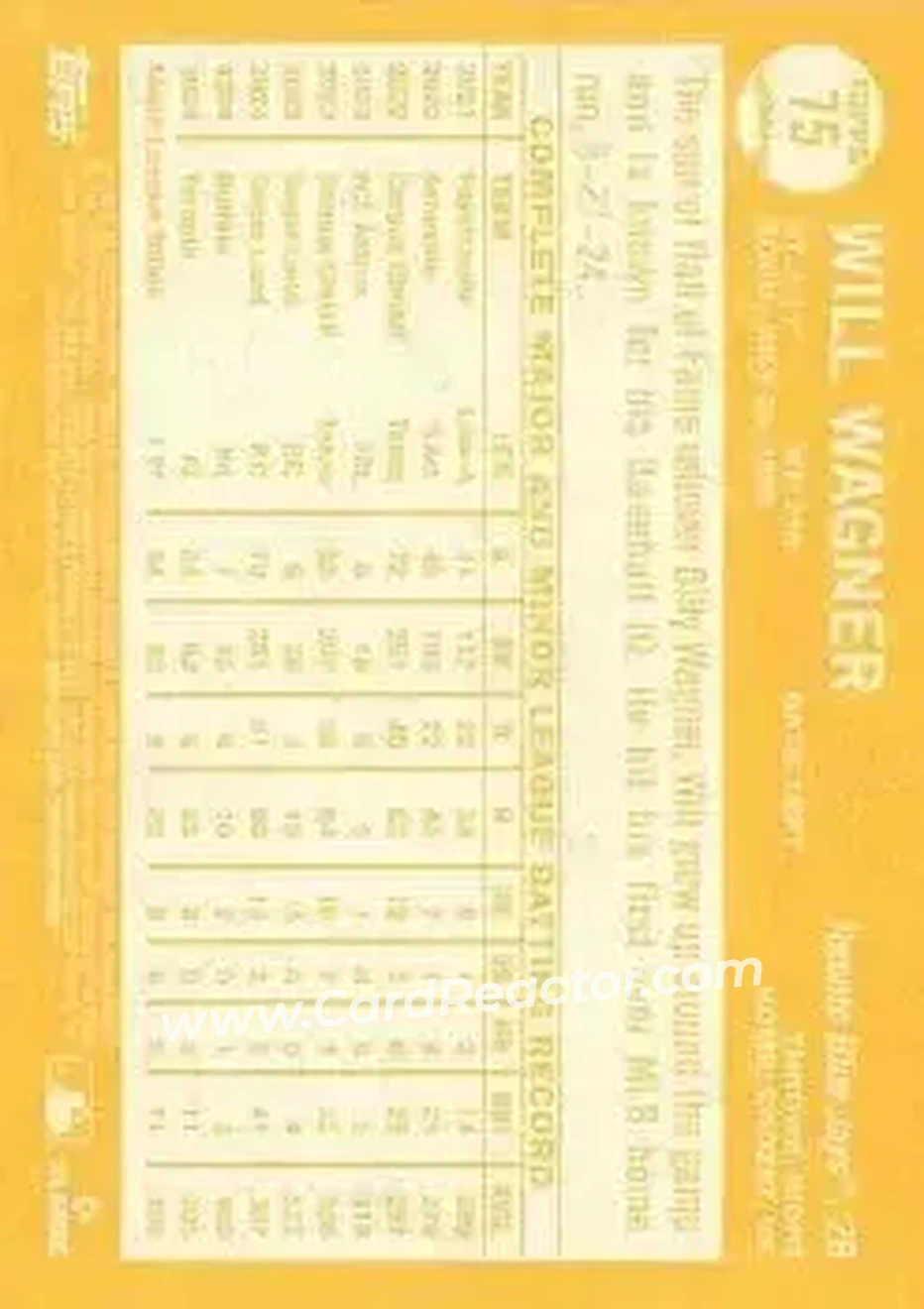 Back of Will Wagner