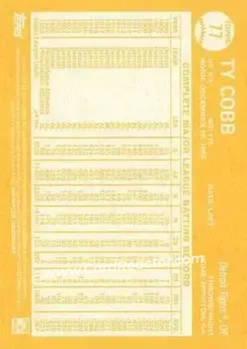 Back of Ty Cobb