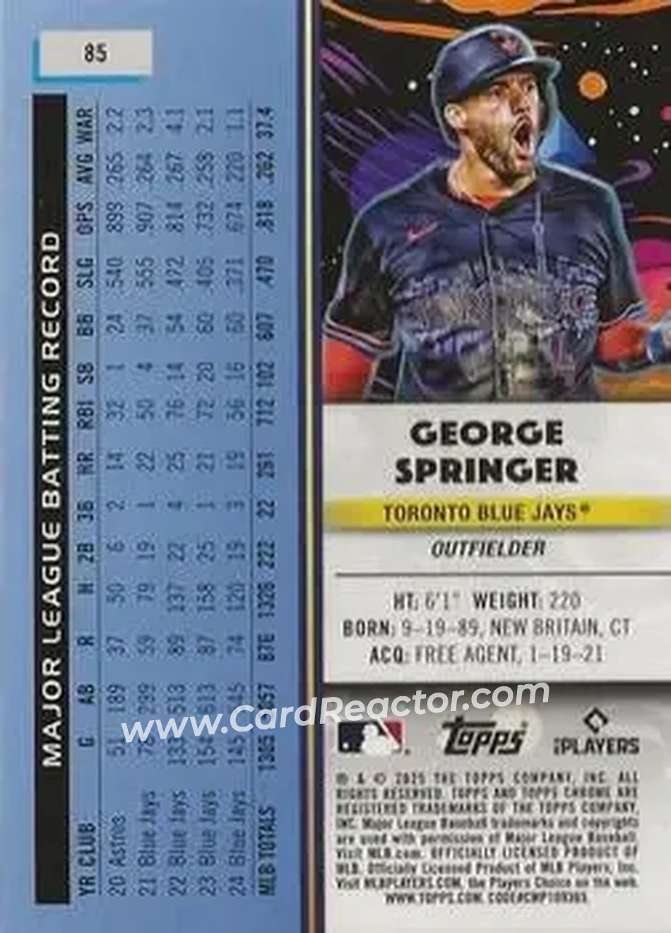 Back of George Springer