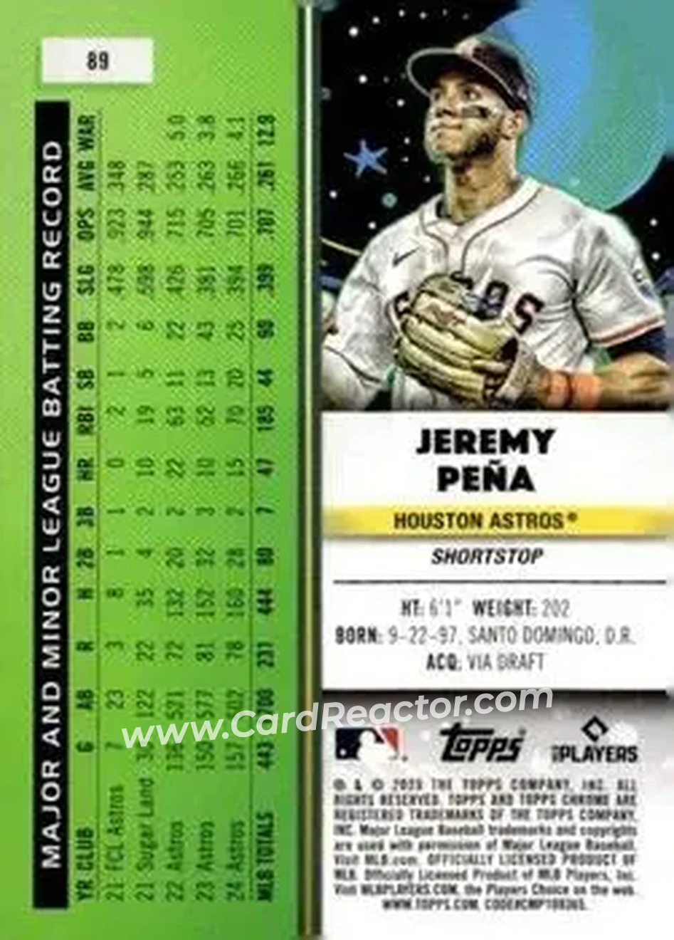 Back of Jeremy Peña