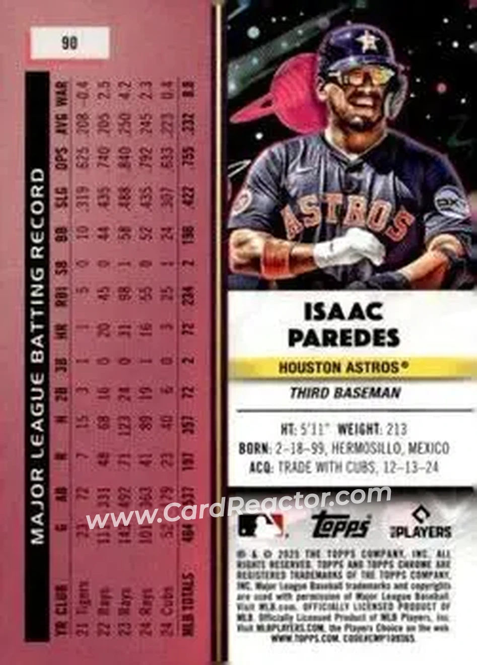 Back of Isaac Paredes