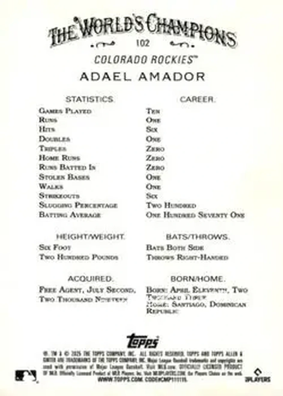 Back of Adael Amador