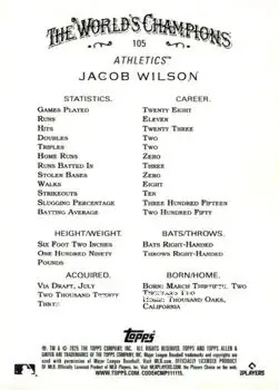 Back of Jacob Wilson