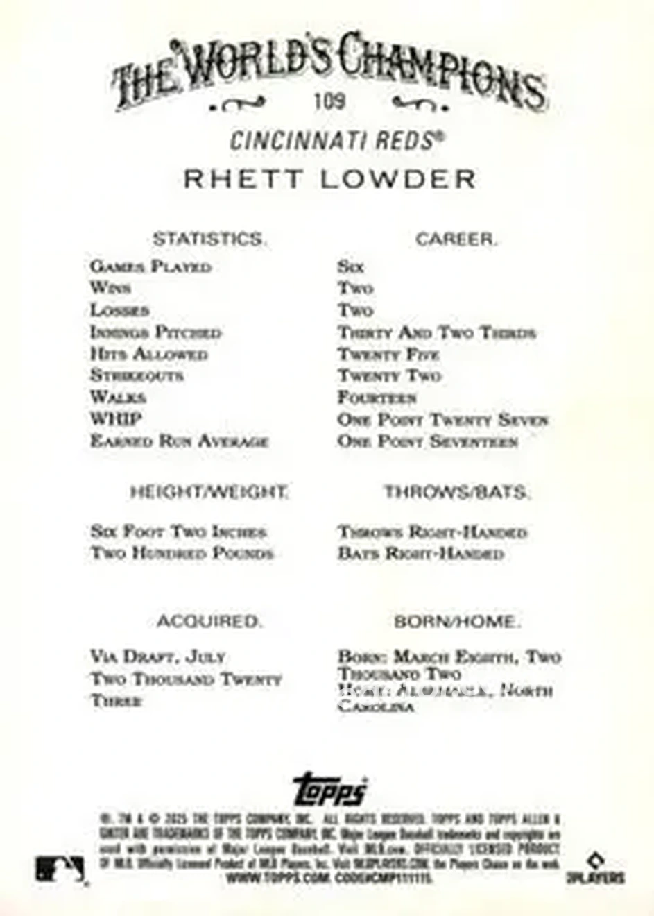 Back of Rhett Lowder