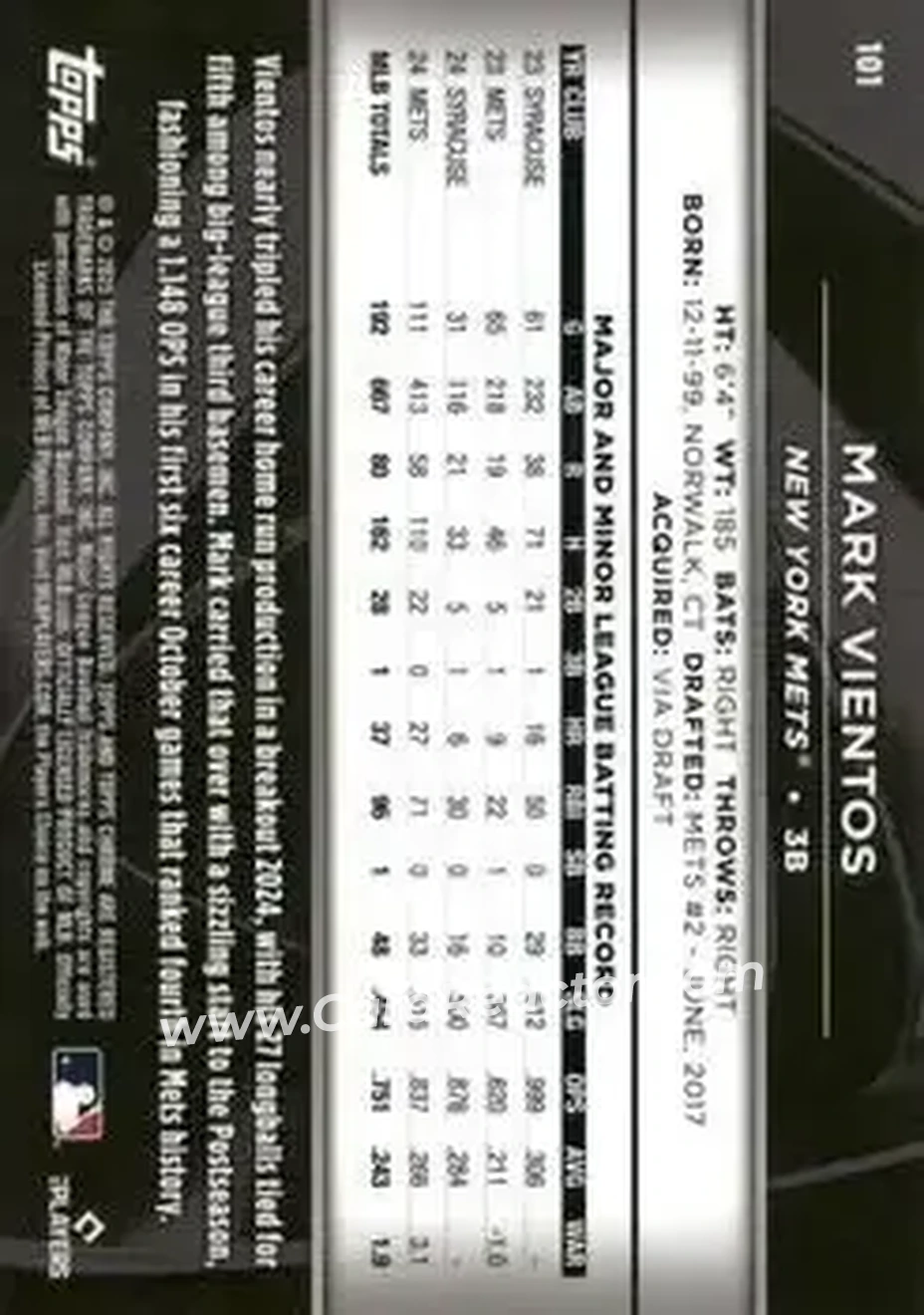 Back of Mark Vientos
