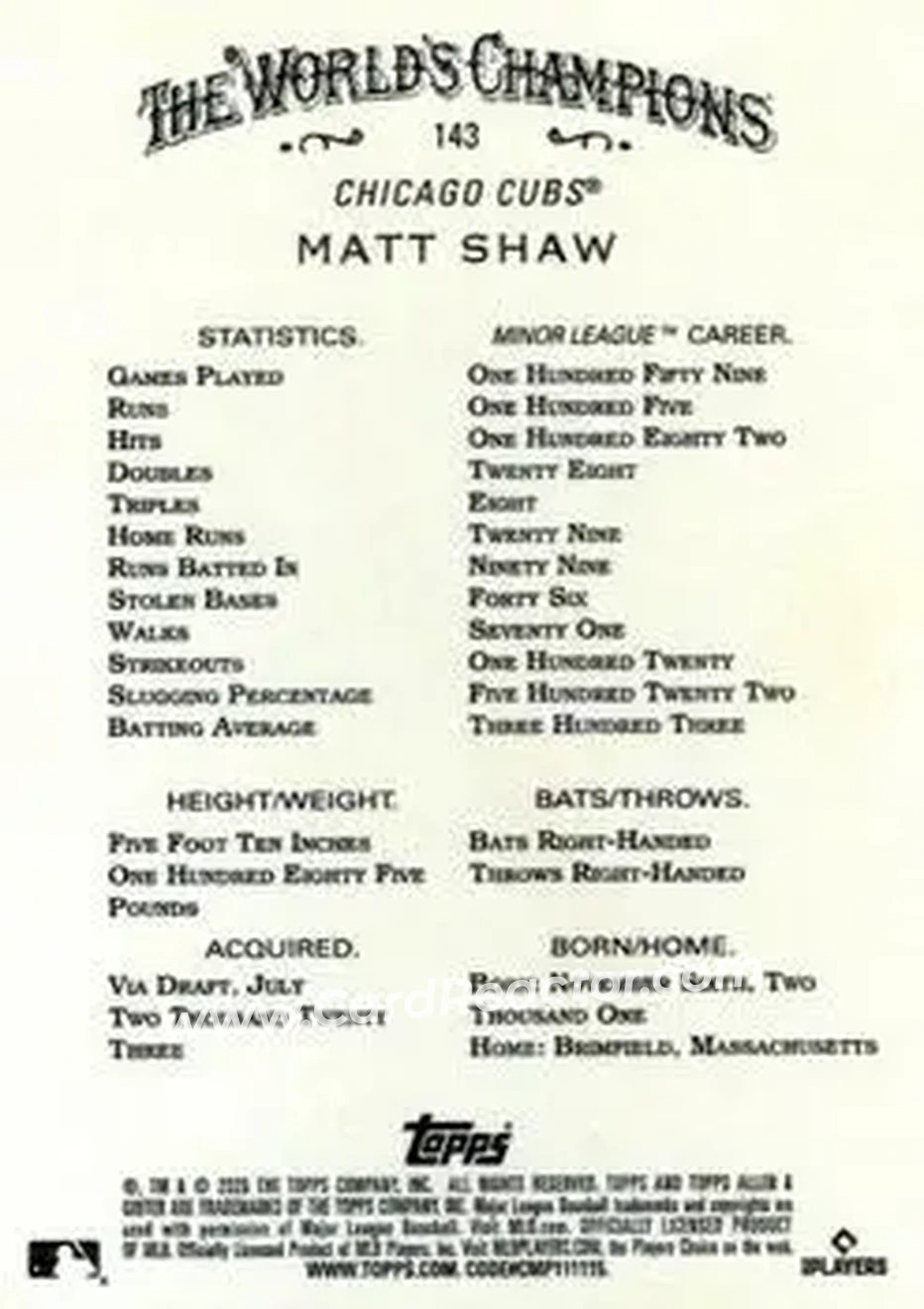 Back of Matt Shaw