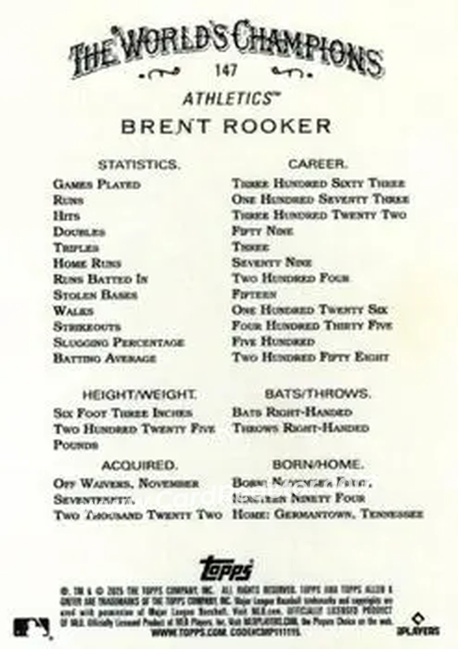 Back of Brent Rooker