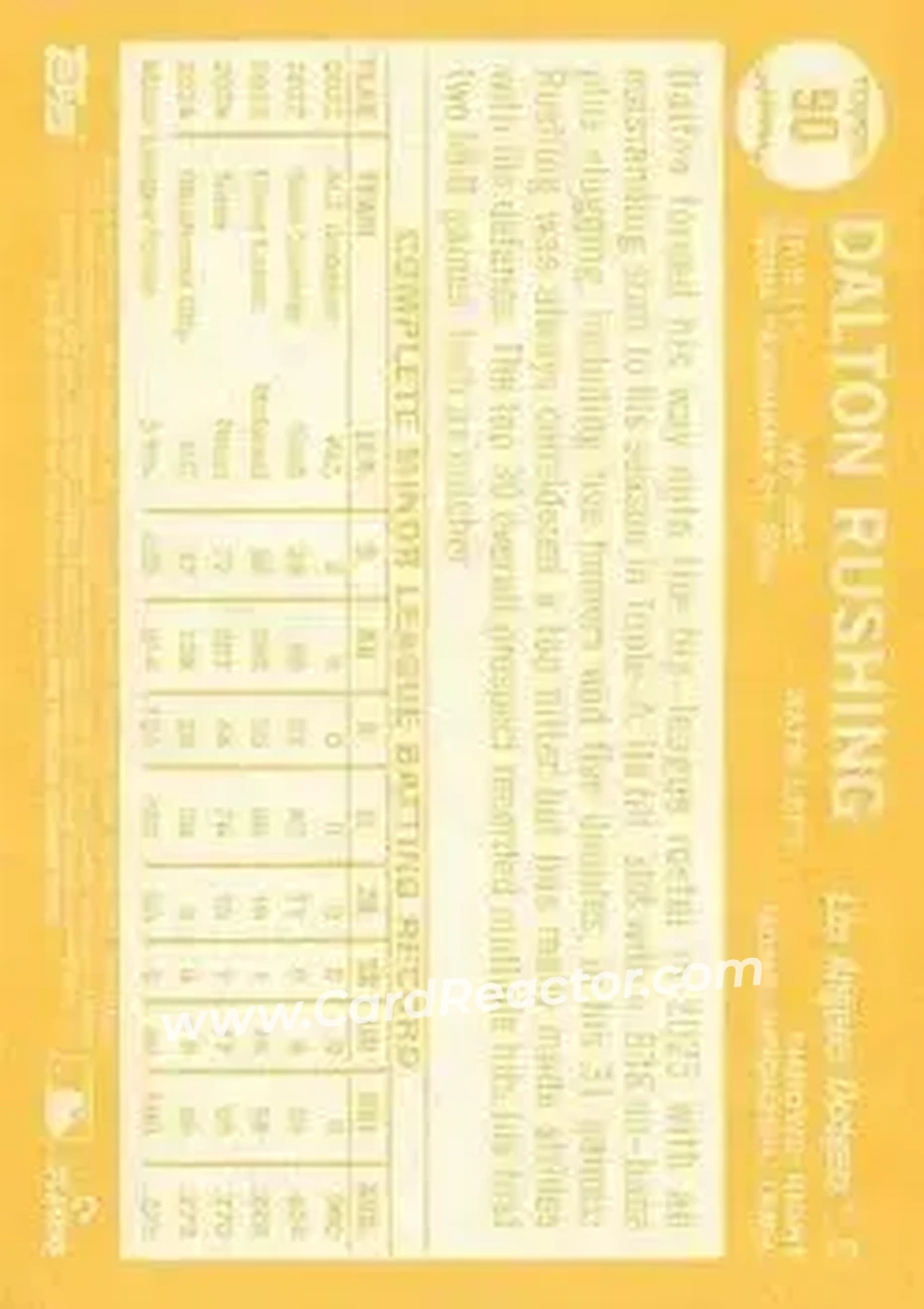 Back of Dalton Rushing