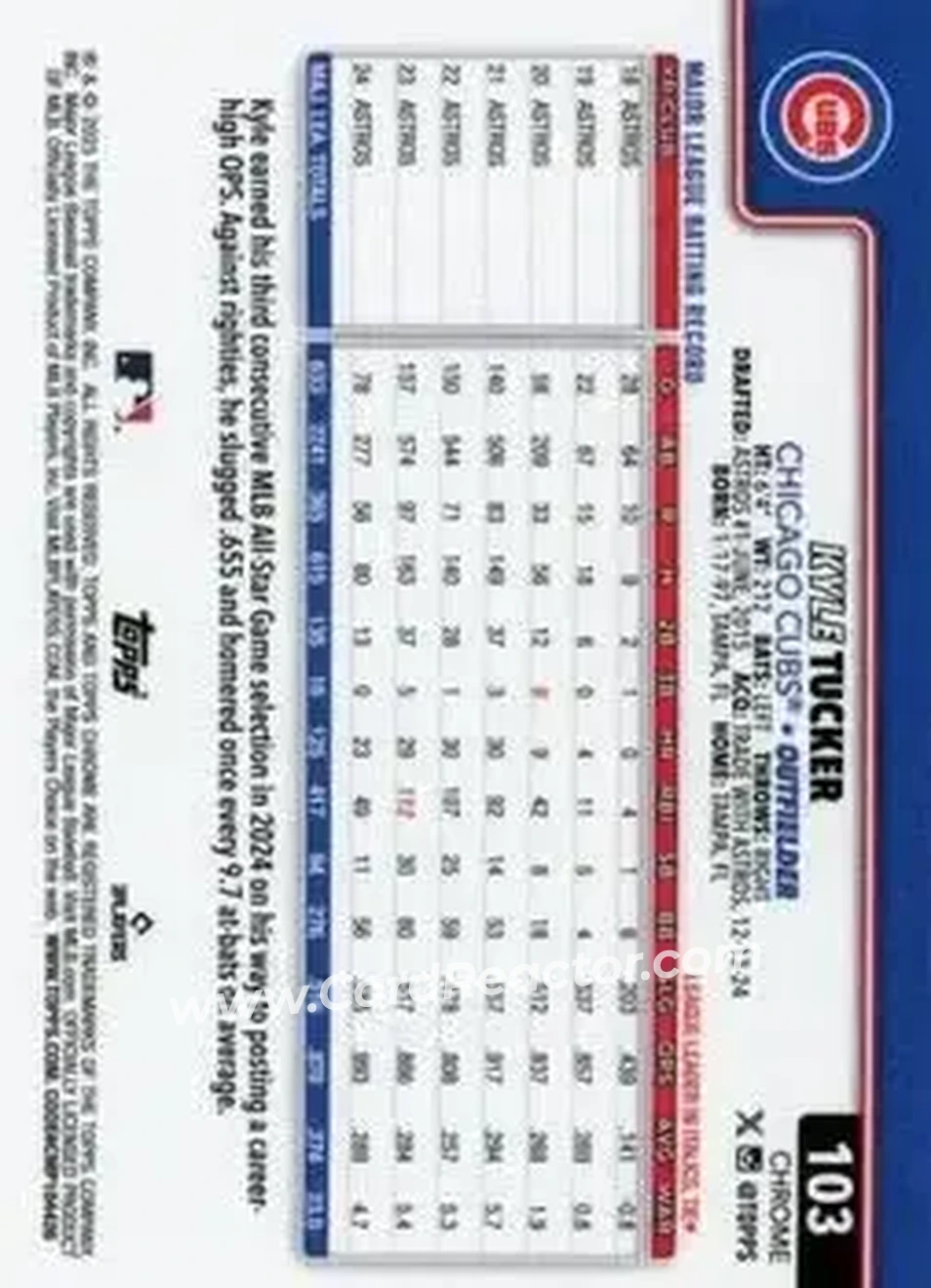 Back of Kyle Tucker